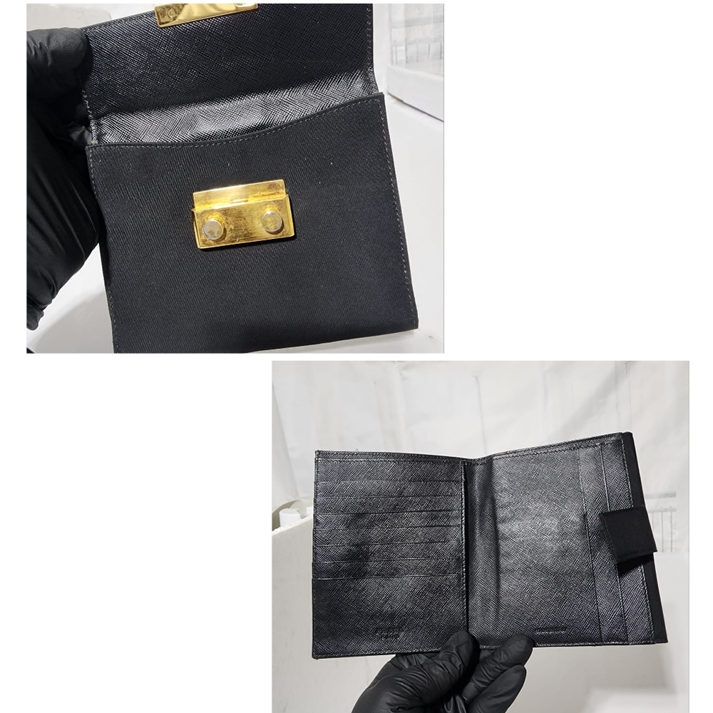 Prada Nylon Compact Wallet Black - Picture 10 of 13